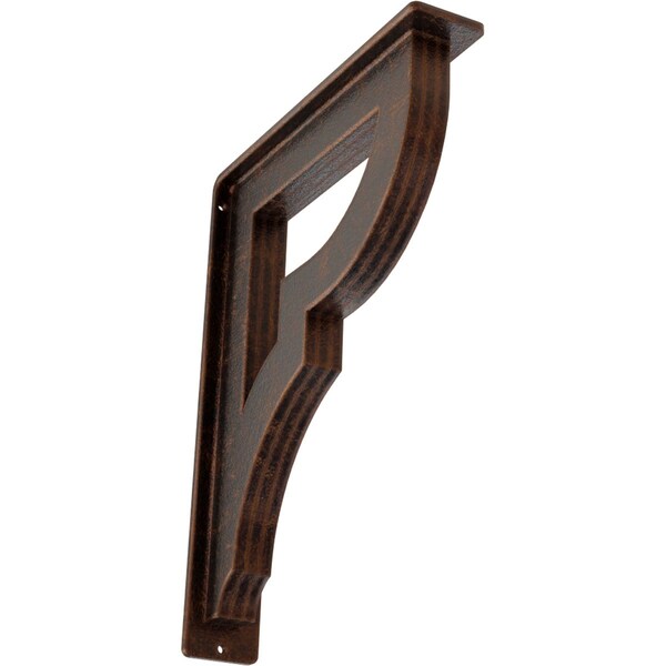 Ekena Millwork Bradford Wrought Iron Bracket, (Triple center brace), Antiqued Copper 2"W x 10"D x 12"H BKTM02X10X12TBRACO - main